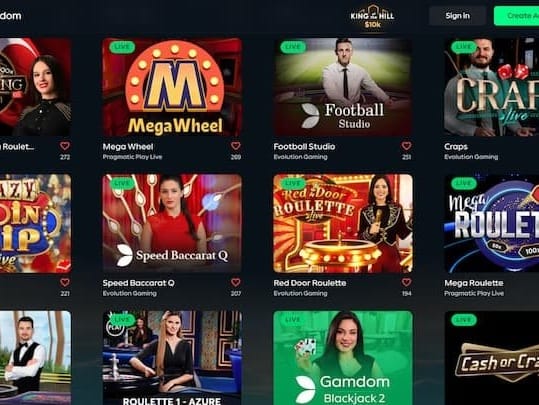Glory Casino Main Interface